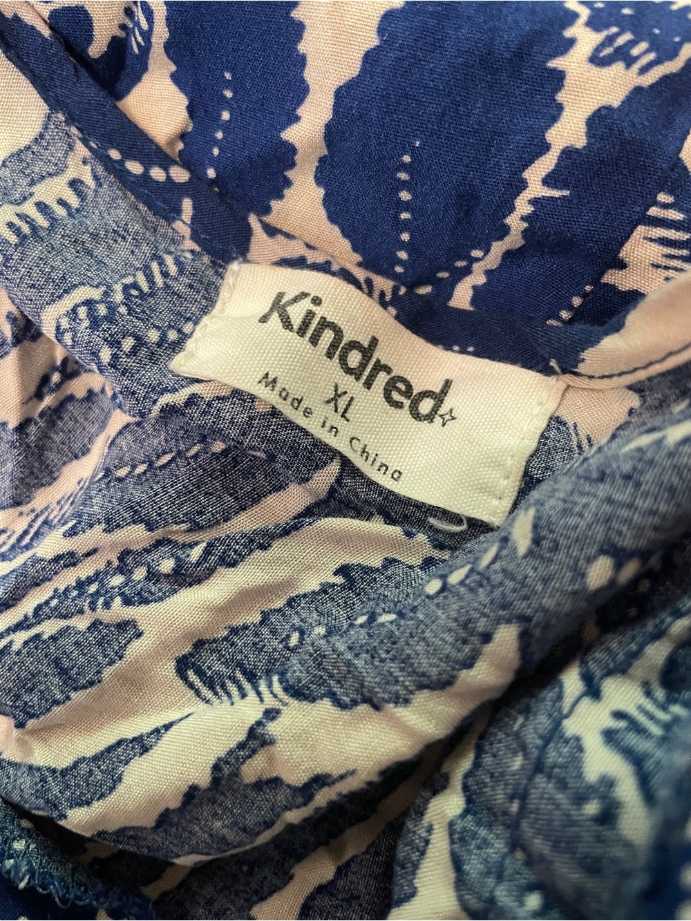 (SOLD) Kindred Anthropologie Maxi Dress Blue Leaves Flutter Sleeve, XL - Picture 8 of 8
